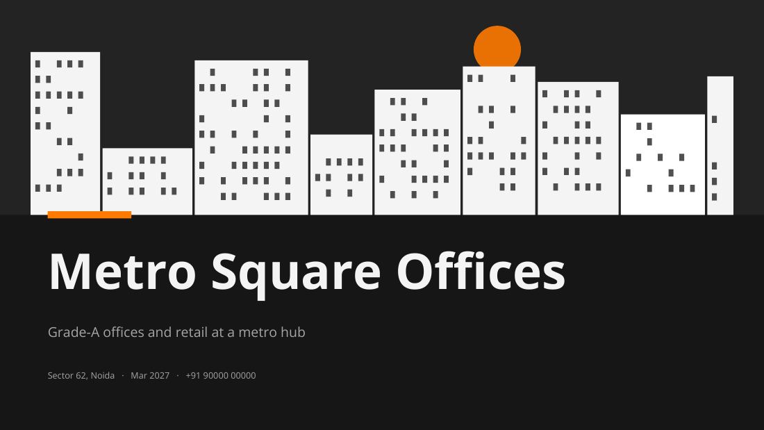 Metro Square Offices (Charcoal Orange) — cover slide