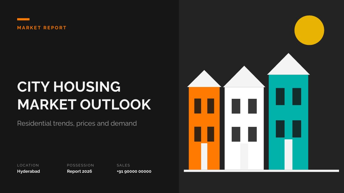 City Housing Market Outlook (Charcoal Orange) — cover slide