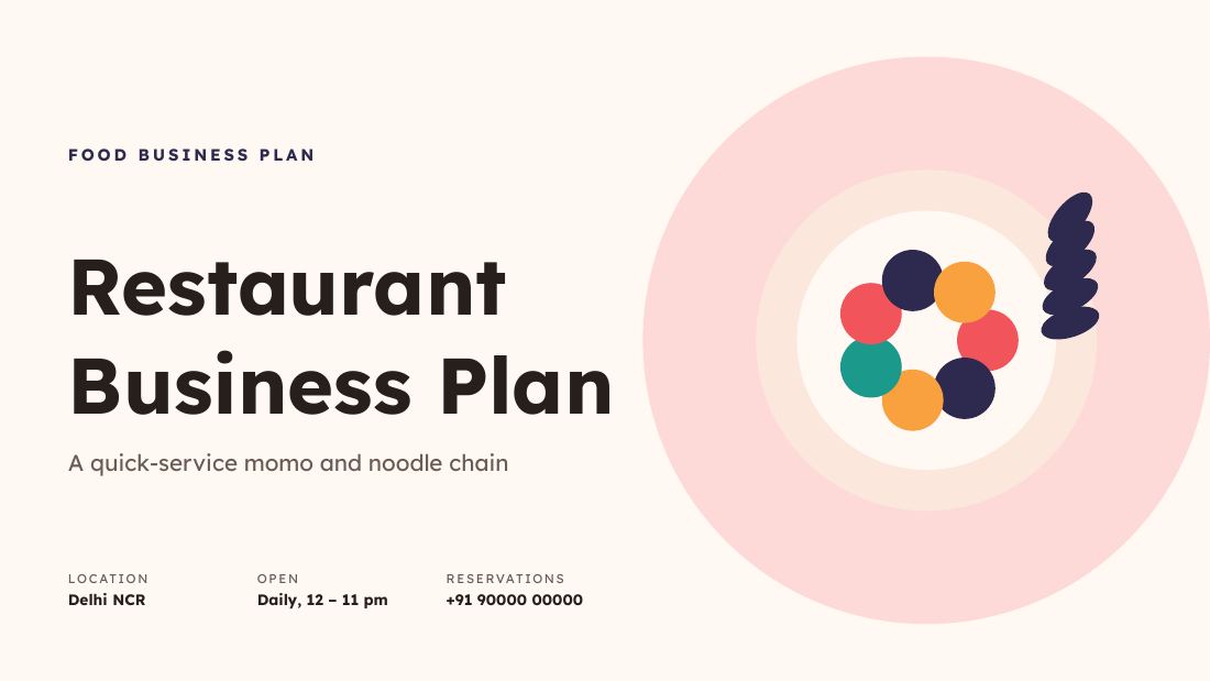 Restaurant Business Plan (Paper Coral) — cover slide