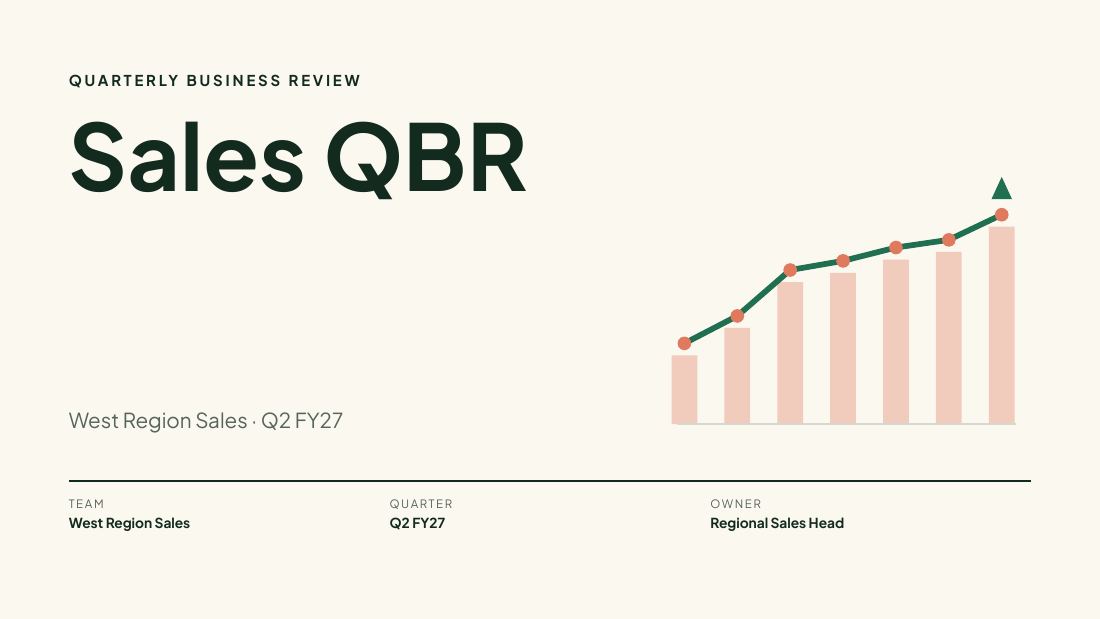 Sales QBR (Cream Green) — cover slide