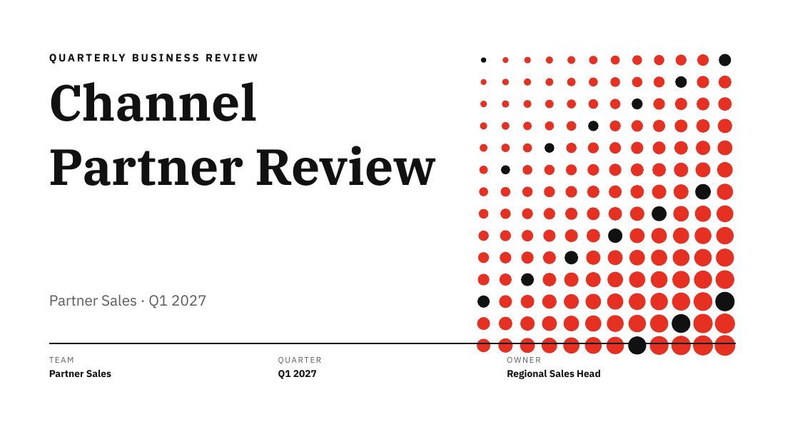 Channel Partner Review (Swiss Red) — cover slide