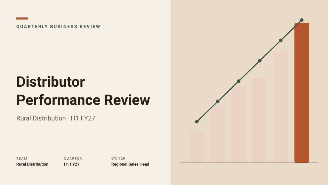Distributor Performance Review (Sand Terracotta) — cover slide