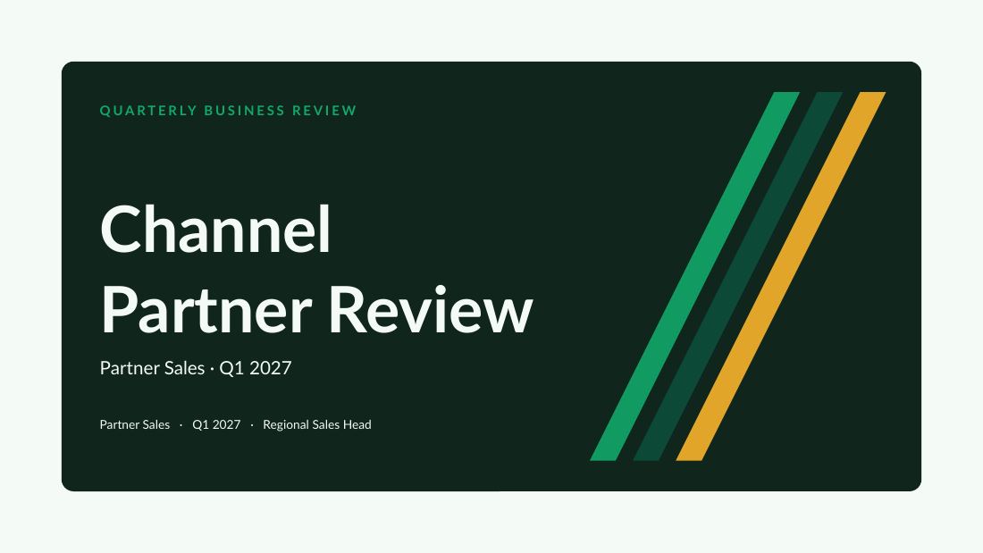 Channel Partner Review (Fresh Mint) — cover slide