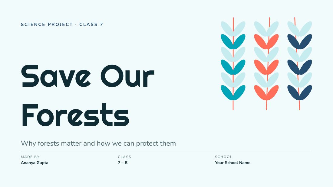 Save Our Forests (Aqua Coral) — cover slide