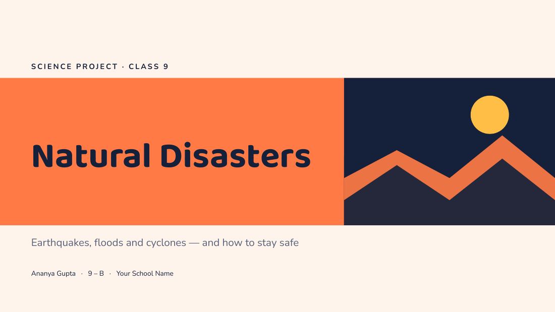 Natural Disasters (Peach Navy) — cover slide
