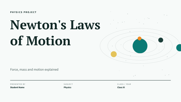Newton's Laws of Motion (Teal Orange) — preview