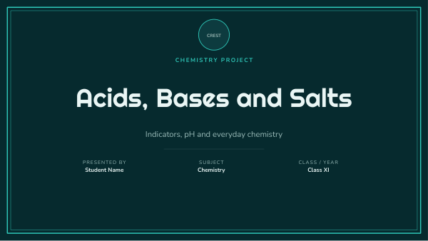 Acids, Bases and Salts (Deep Teal) — preview