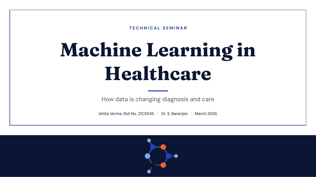 Machine Learning in Healthcare (Cobalt) — cover slide