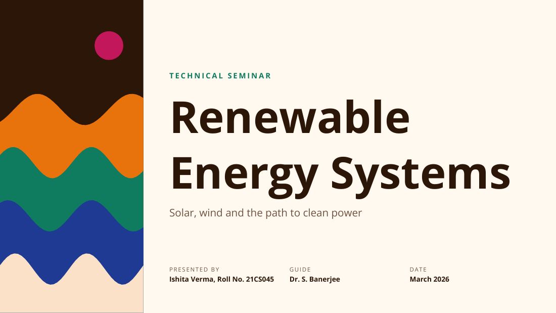 Renewable Energy Systems (Saffron) — cover slide