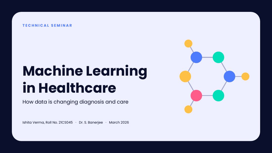 Machine Learning in Healthcare (Ink Blue) — cover slide