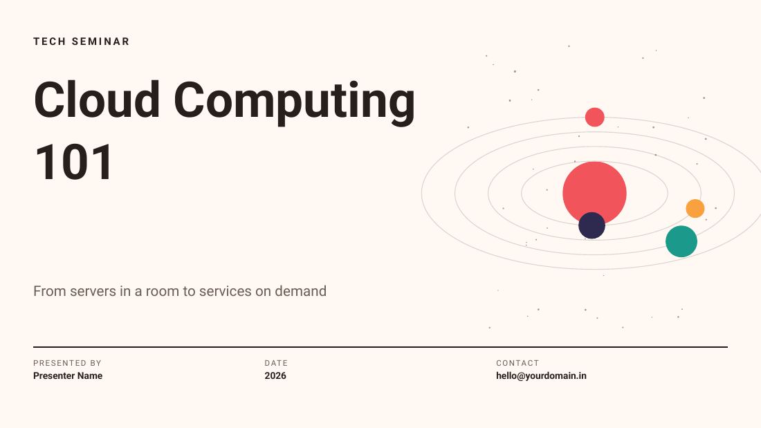 Cloud Computing 101 (Paper Coral) — cover slide