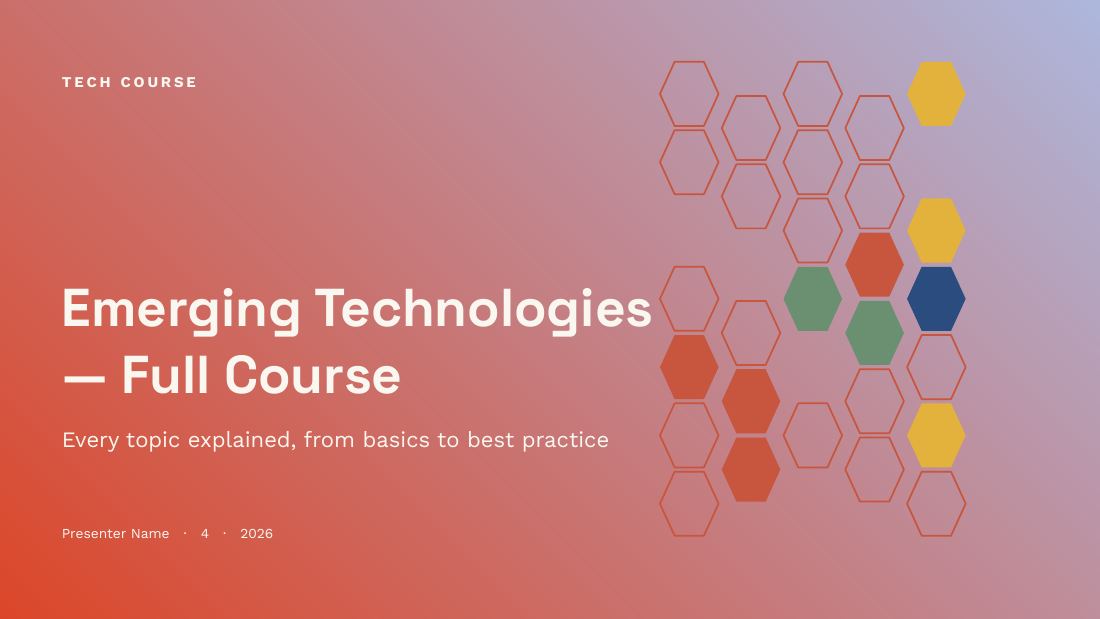 Emerging Technologies — Full Course — Tech / AI (long) — cover slide
