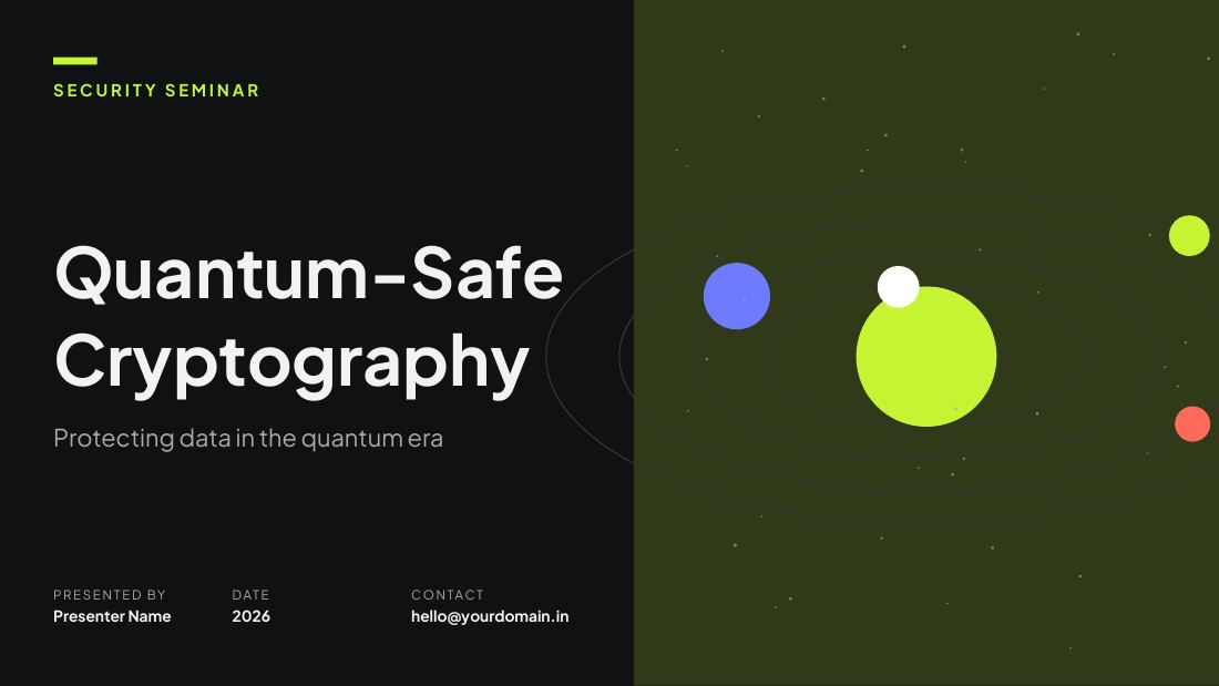 Quantum-Safe Cryptography (Obsidian Lime) — cover slide