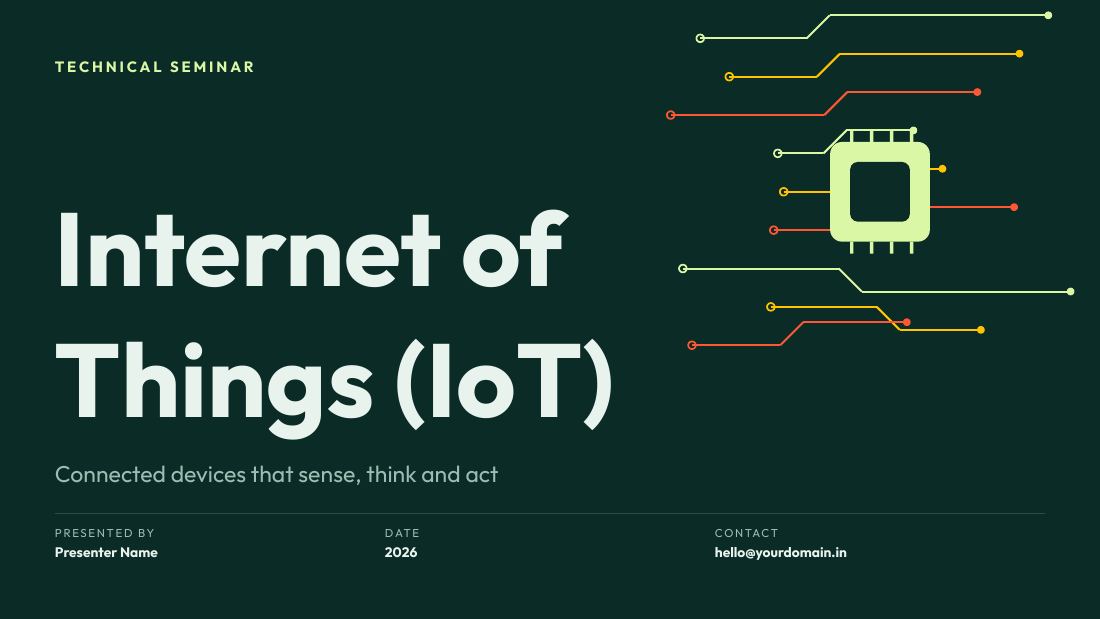 Internet of Things (IoT) (Dark Green) — cover slide