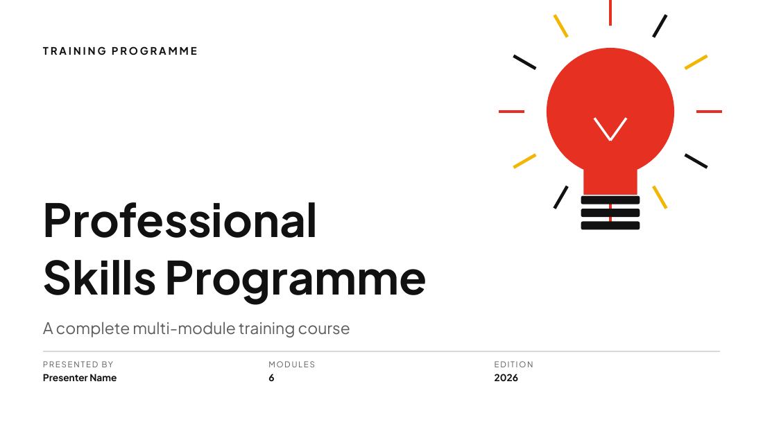 Professional Skills Programme — Training / workshop (long) — cover slide