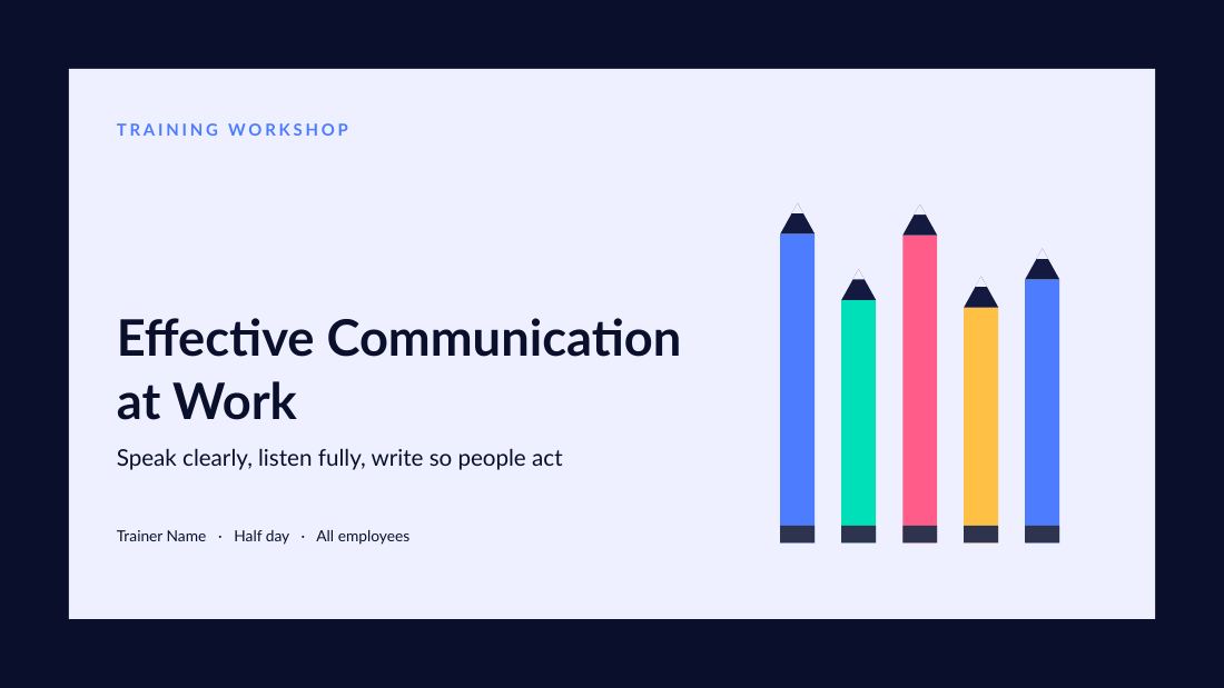 Effective Communication at Work (Ink Blue) — cover slide