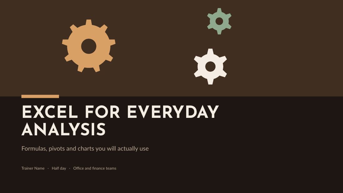 Excel for Everyday Analysis (Espresso) — cover slide