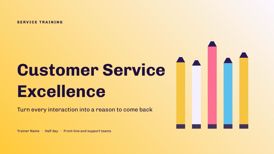 Customer Service Excellence (Royal Purple) — cover slide