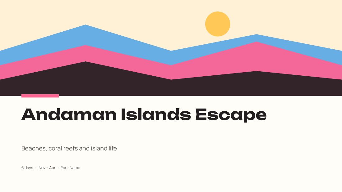 Andaman Islands Escape (Pastel Pop) — cover slide