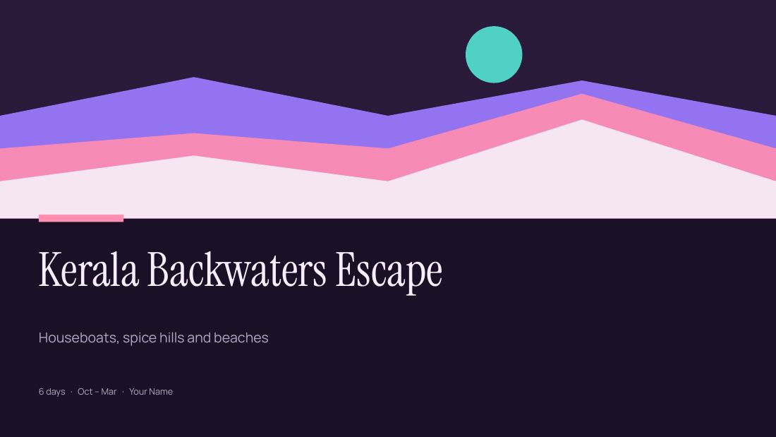 Kerala Backwaters Escape (Dark Plum) — cover slide