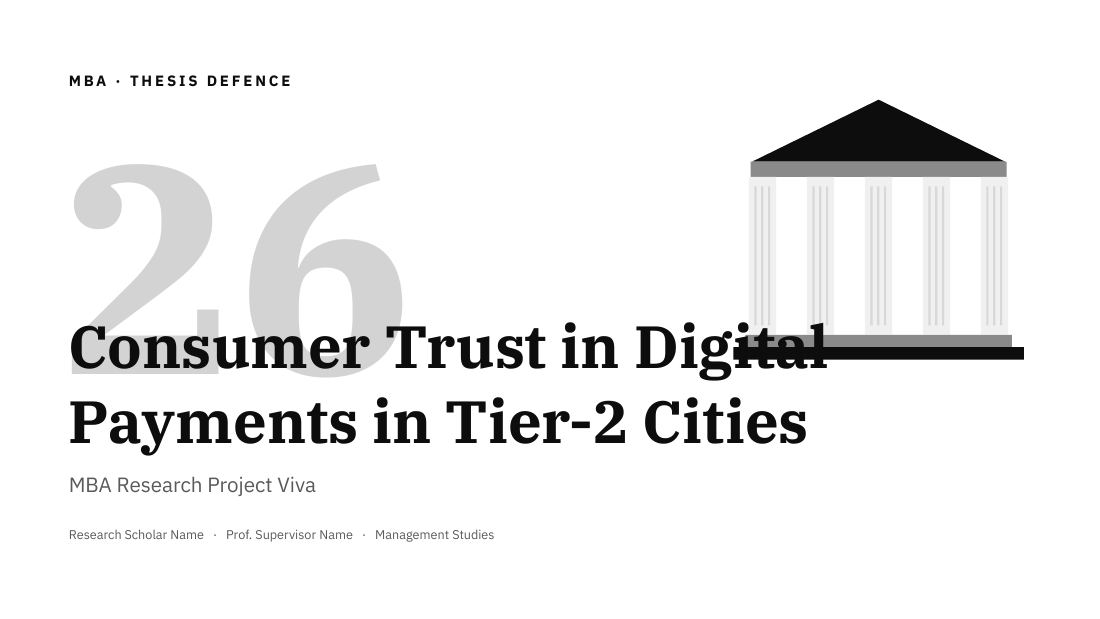 Consumer Trust in Digital Payments in Tier-2 Cities (Mono) — cover slide