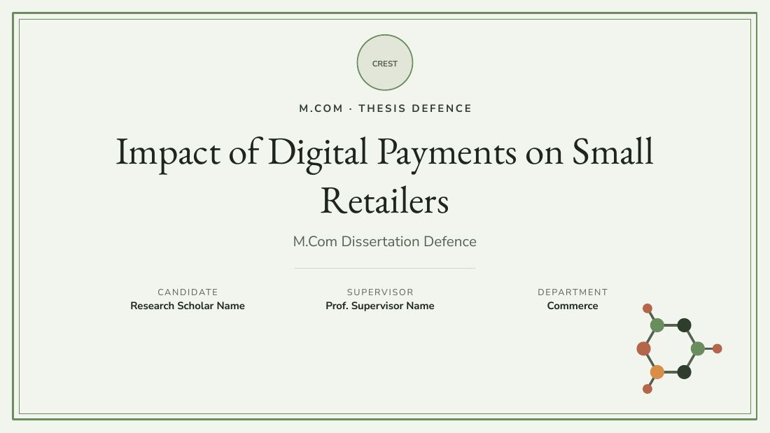 Impact of Digital Payments on Small Retailers — cover slide