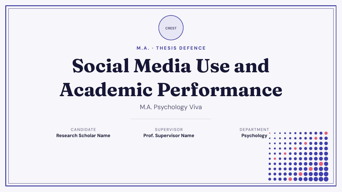 Social Media Use and Academic Performance (Indigo Light) — cover slide
