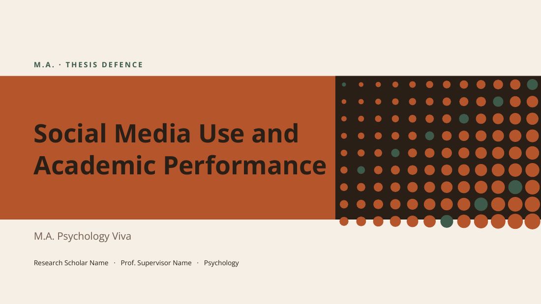 Social Media Use and Academic Performance (Sand Terracotta) — cover slide