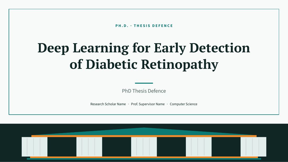 Deep Learning for Early Detection of Diabetic Retinopathy (Teal Orange) — cover slide
