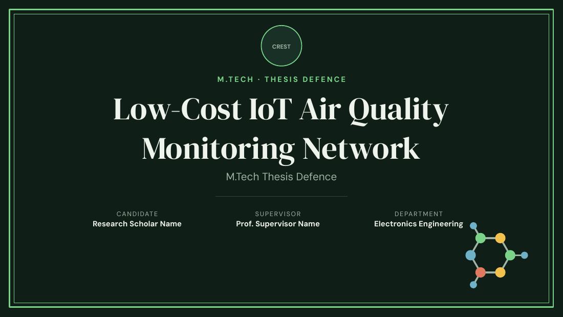 Low-Cost IoT Air Quality Monitoring Network (Forest Night) — cover slide