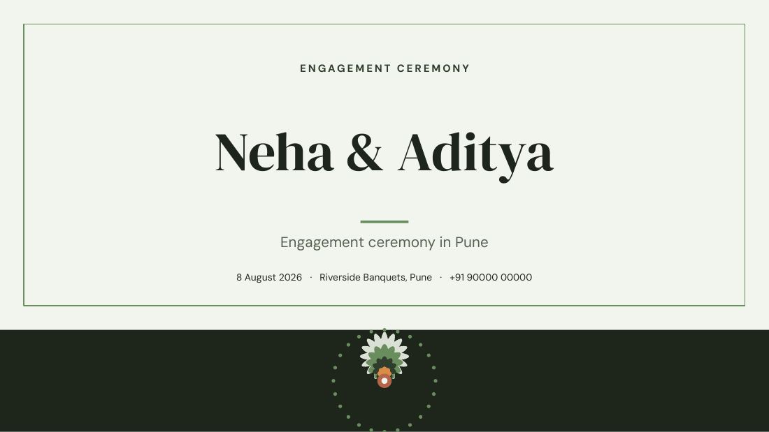 Neha & Aditya (Sage) — cover slide