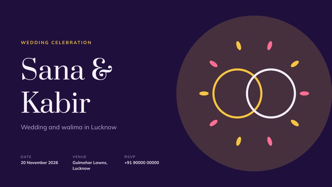 Sana & Kabir (Royal Purple) — cover slide