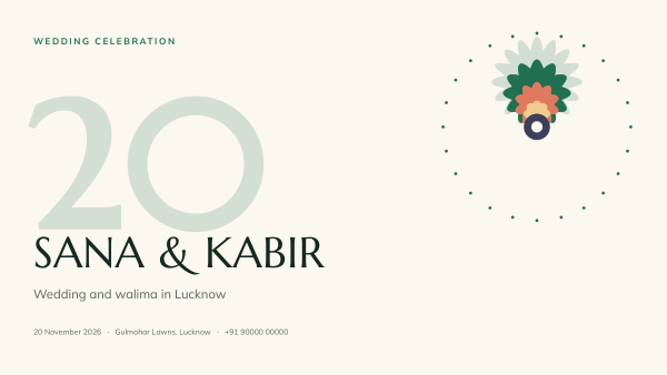Sana & Kabir (Cream Green) — preview
