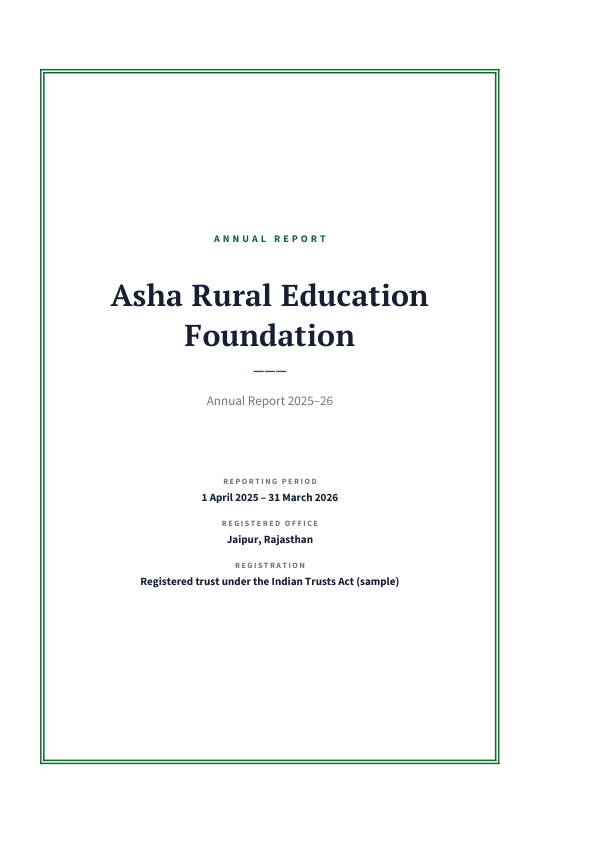 Asha Rural Education Foundation — Annual Report (full) — preview