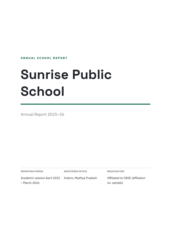 Sunrise Public School (Minimal · Space Grotesk) — preview