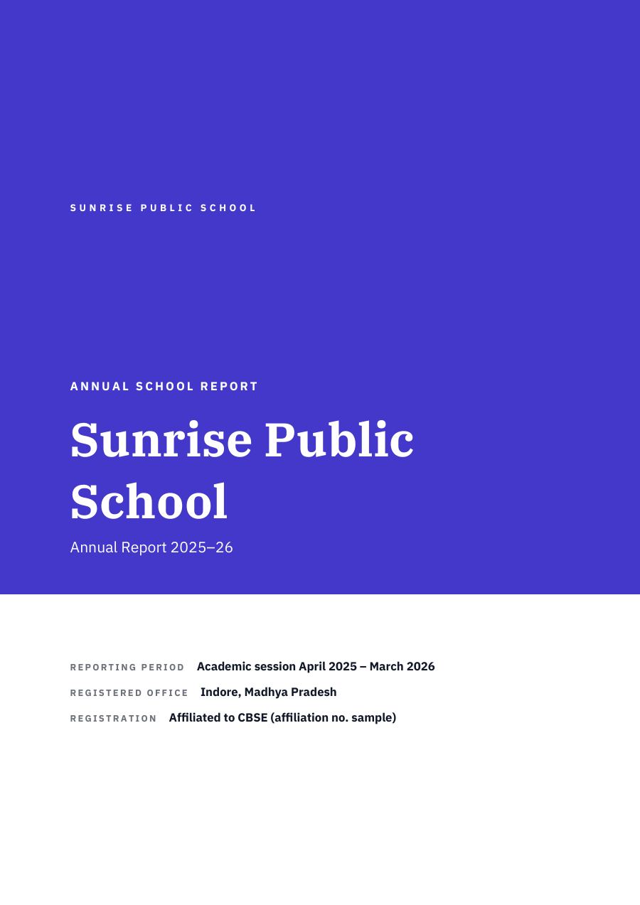 Sunrise Public School (Full Colour · IBM Plex Serif) — page 1