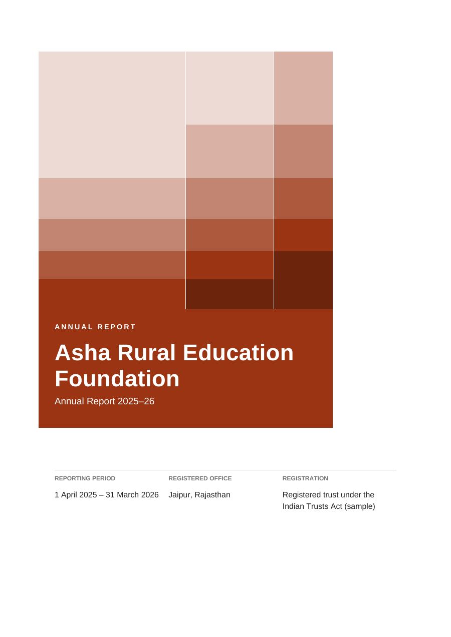 Asha Rural Education Foundation (Colour Block · Arial) — page 1