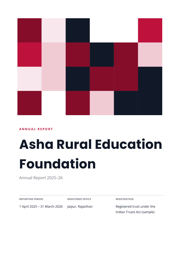 Asha Rural Education Foundation (Geometric · Poppins) — preview