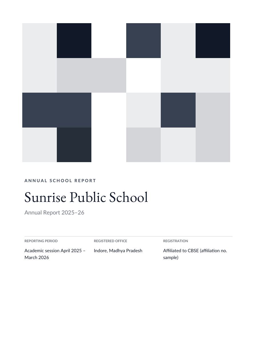 Sunrise Public School (Geometric · EB Garamond) — page 1