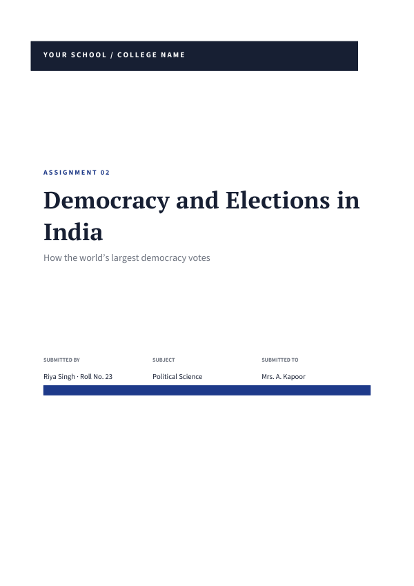 Democracy and Elections in India (Band · PT Serif) — preview
