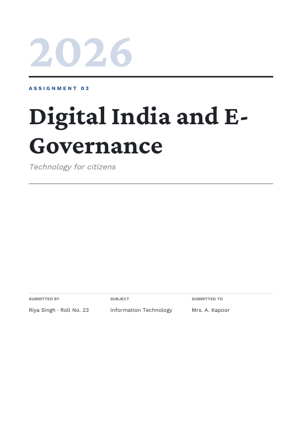 Digital India and E-Governance (Editorial · Crimson Pro) — preview