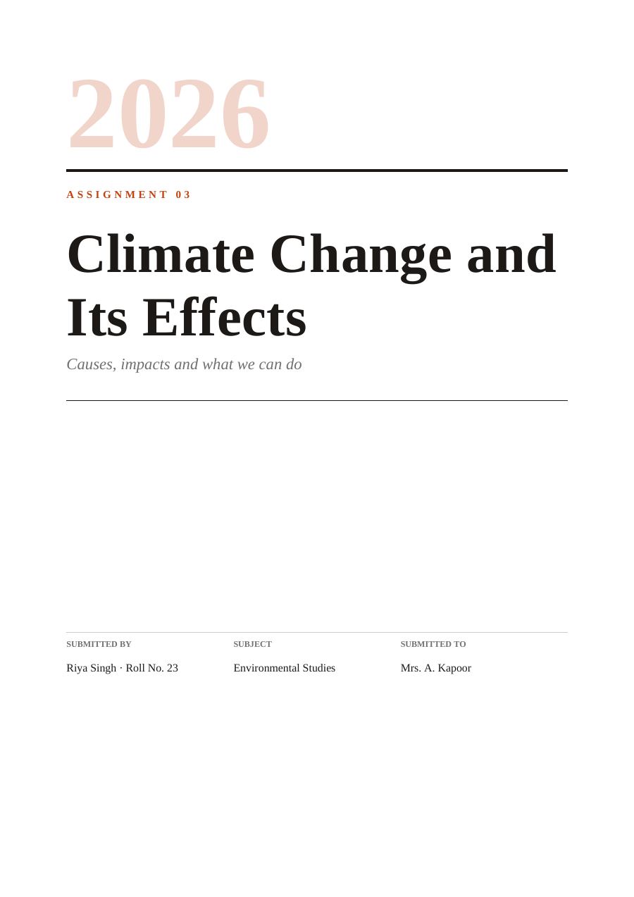 Climate Change and Its Effects — page 1