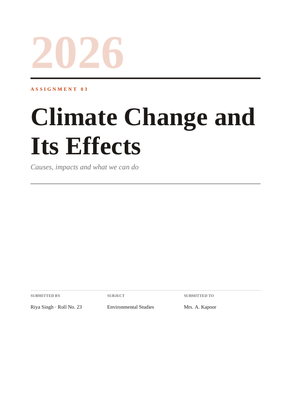 Climate Change and Its Effects — preview