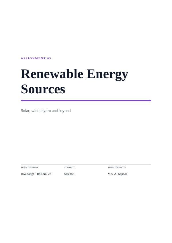 Renewable Energy Sources — preview