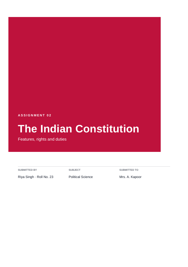 The Indian Constitution — preview