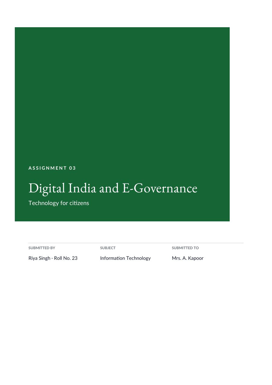 Digital India and E-Governance (Block · EB Garamond) — page 1