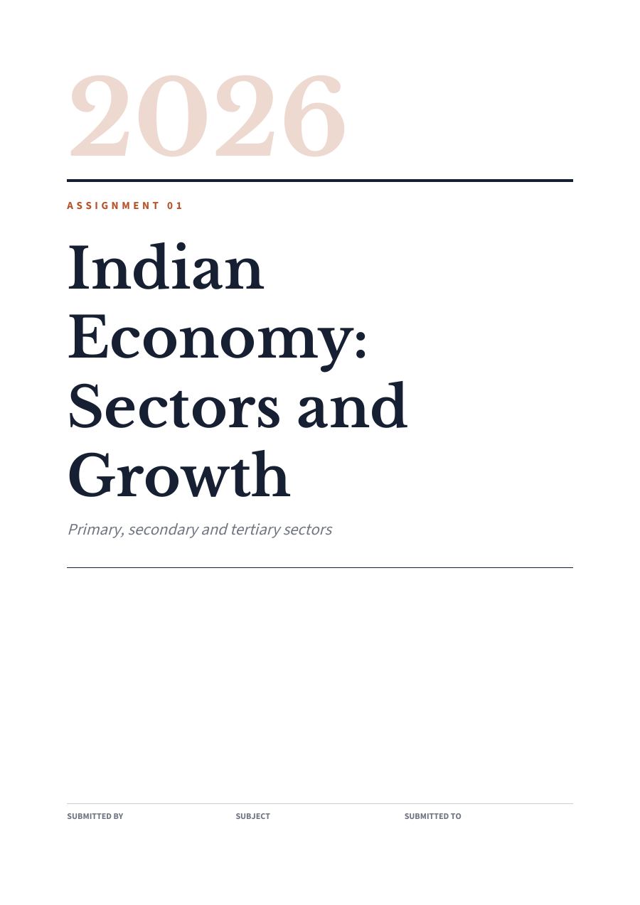 Indian Economy: Sectors and Growth (Editorial · Libre Baskerville) — page 1