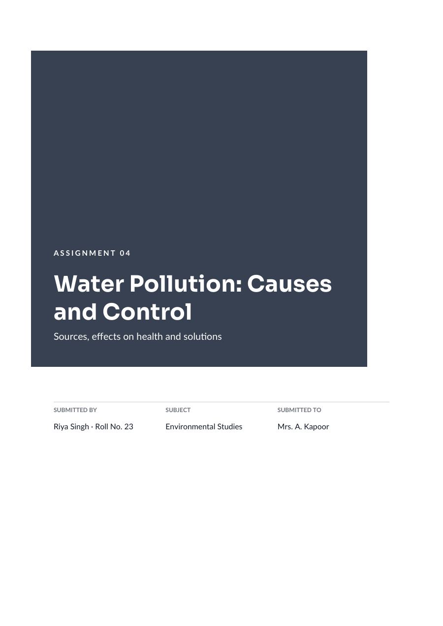 Water Pollution: Causes and Control (Block · Sora) — page 1