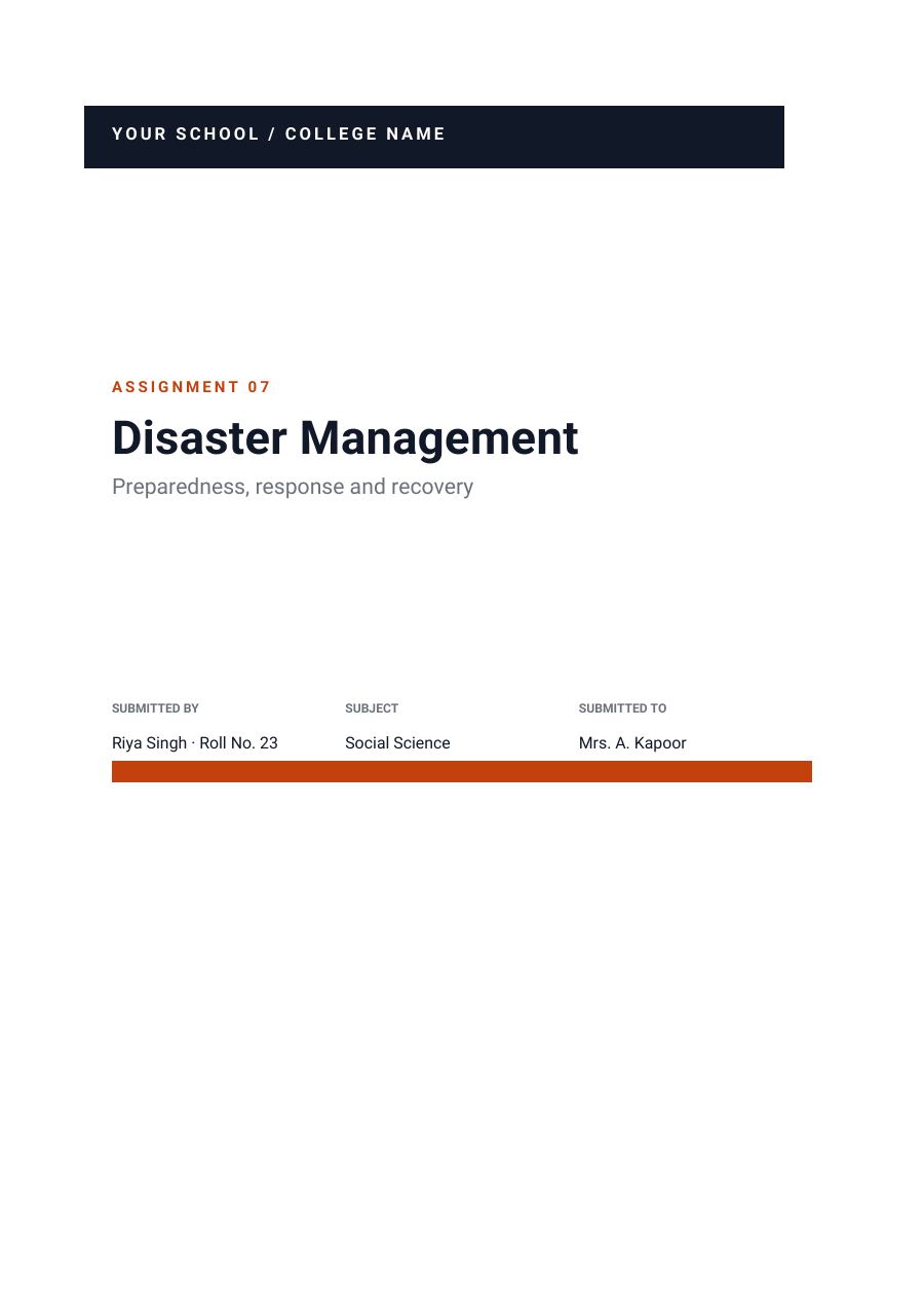 Disaster Management (Band · Roboto) — page 1
