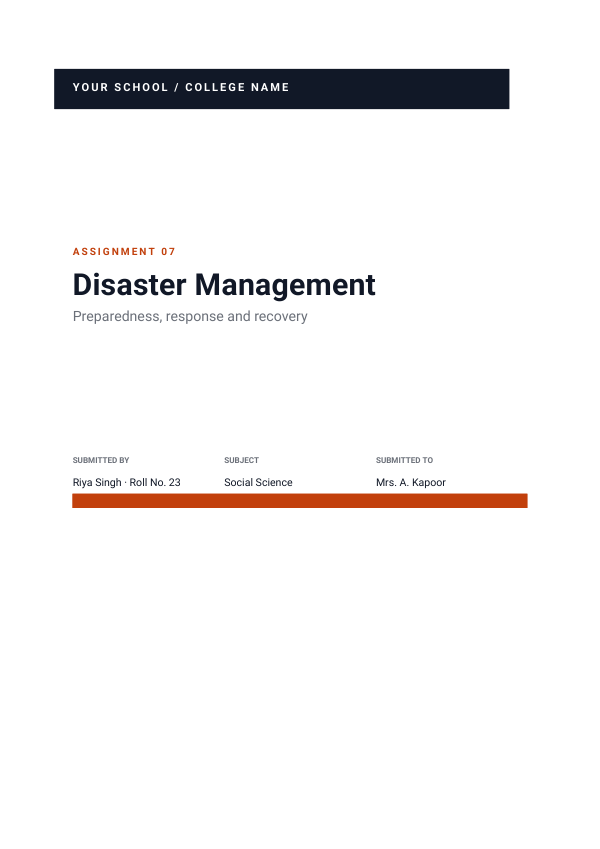 Disaster Management (Band · Roboto) — preview